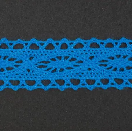 Тесьма кружевная, 21мм,  цвет голубой, ALFA