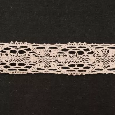 Тесьма кружевная, 24 мм,  цвет нежно-розовый, ALFA