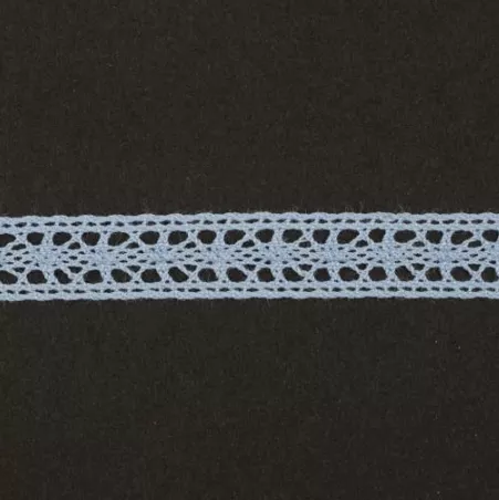 Тесьма кружевная, 12мм,  цвет светло-голубой, ALFA (AF-368-040)