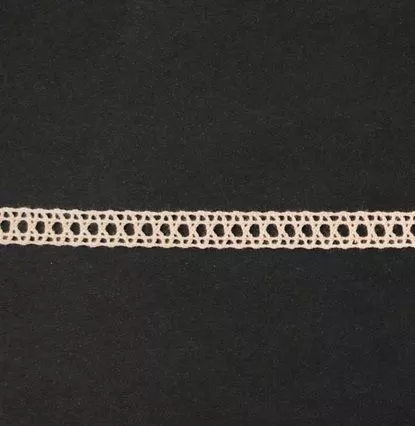 Тесьма кружевная, 8мм, цвет светло-персиковый, ALFA