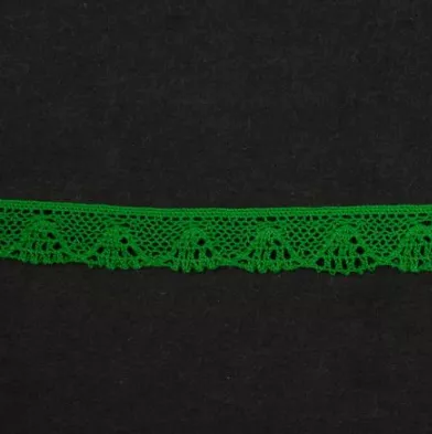 Тесьма кружевная, 14 мм, цвет травяной, ALFA