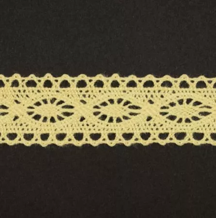 Тесьма кружевная, 21мм,  цвет светло-желтый, ALFA