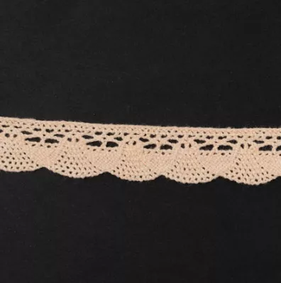 Тесьма кружевная, 20мм, цвет светло-персиковый, ALFA