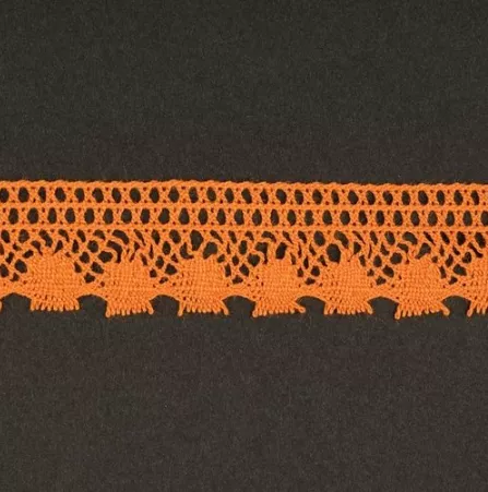 Тесьма кружевная, 17мм,  цвет оранжевый, ALFA