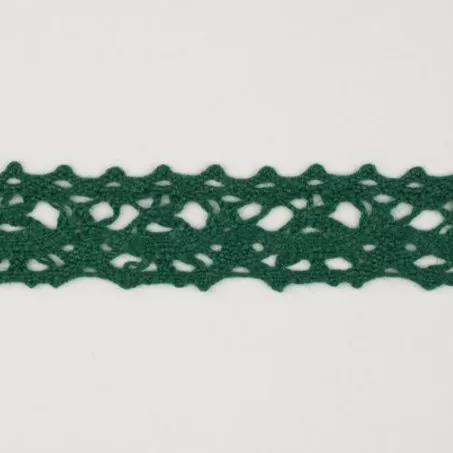 Тесьма кружевная, 16мм,  цвет зеленый, ALFA