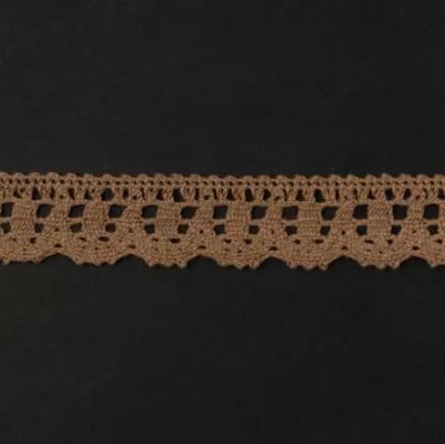 Тесьма кружевная, 21мм, цвет молочный шоколад, ALFA