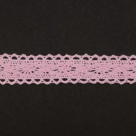 Тесьма кружевная, 14мм,  цвет светло-розовый, ALFA