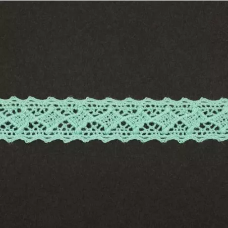 Тесьма кружевная, 13мм, цвет мятный, ALFA (AF-097-075)