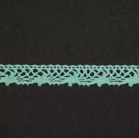 Тесьма кружевная, 8мм,  цвет мятный, ALFA