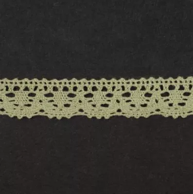 Тесьма кружевная, 21 мм, цвет оливковый, ALFA