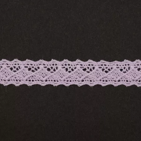 Тесьма кружевная, 13мм, цвет светло-фиолетовый, ALFA (AF-097-027)