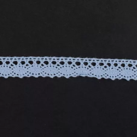 Тесьма кружевная, 12мм,  цвет светло-голубой, ALFA