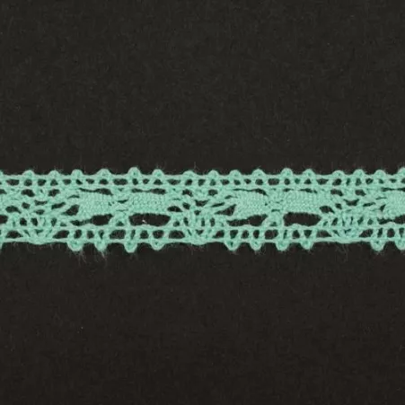 Тесьма кружевная, 13мм, цвет мятный, ALFA (AF-061-075)