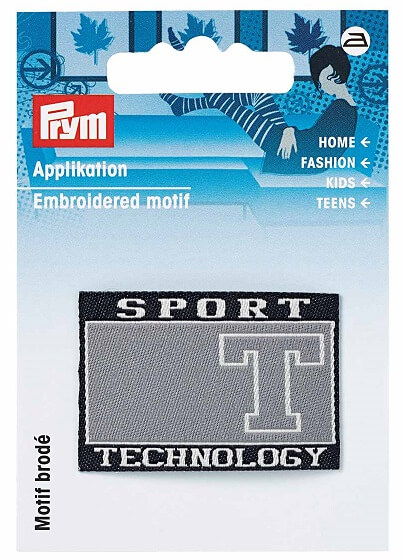 PRYM 925805 Аппликация Sports черно-серая