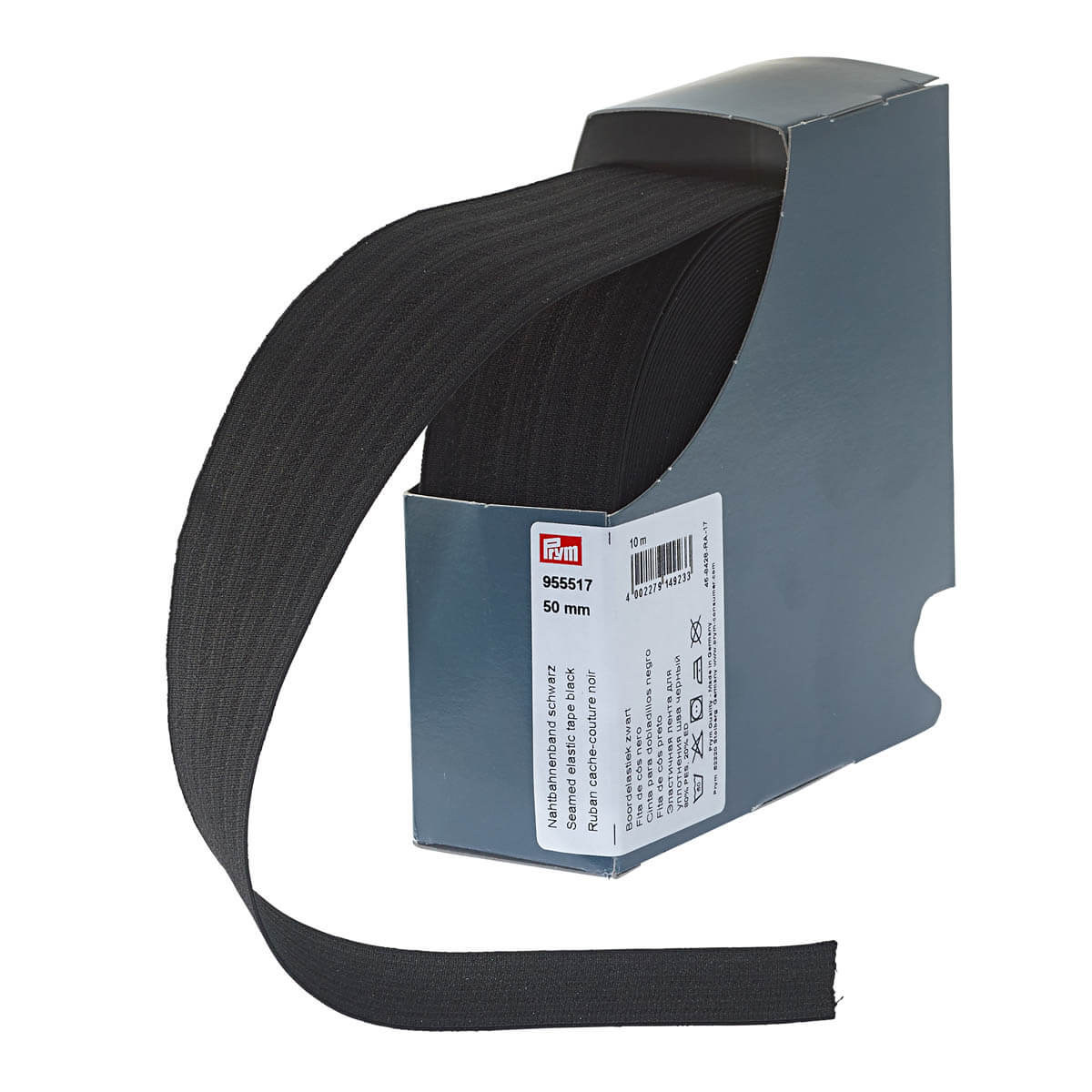 PRYM 955517 Эластичная лента для уплотнения шва, 50 мм х 10м, черный