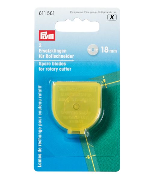 Prym 611581 Запасные прямые лезвия для кругового ножа, 18мм, 2 шт.