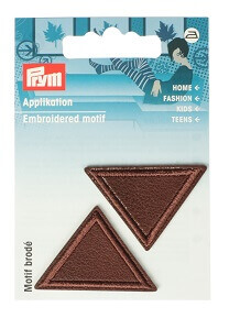 PRYM 925596 Термоаппликация Треугольник, коричневый, иск. кожа, 2 шт.