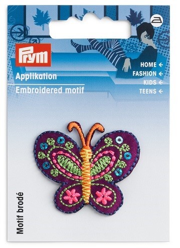 PRYM 924302 Термоаппликация Бабочка фиолет./многцв., 1 шт.