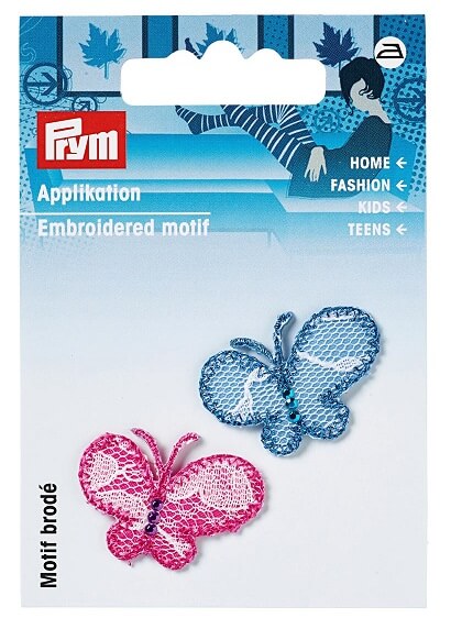 PRYM 925267 Аппликация Бабочки, малые, розовый/синий