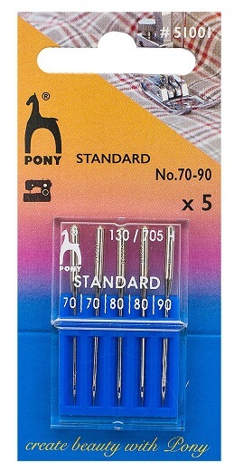 PONY 51001 Иглы машинные стандарт, № 70-90, 5 шт.