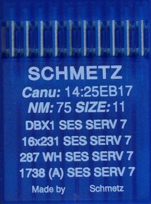 SCHMETZ Иглы промышленные DBx1 SES SERV7 №75 10 шт.