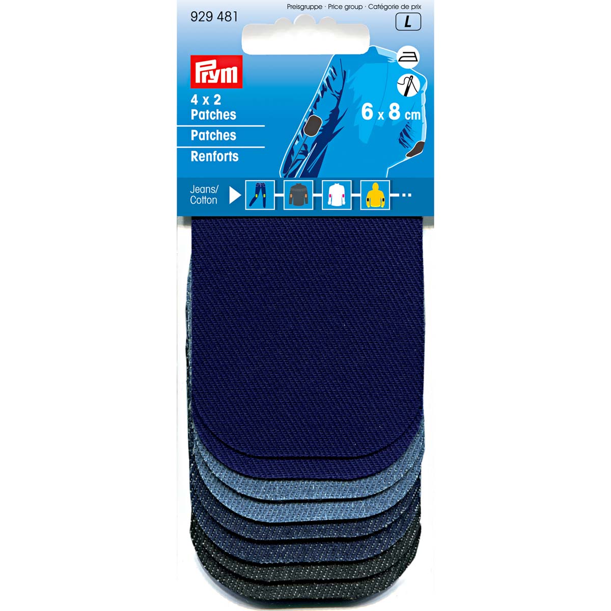 PRYM 929481 Заплатки Мини, джинс/хлопок, ассорти