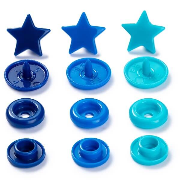 PRYM 393060 Kнопки Звезда Color Snaps Prym Love, синий/бирюзовый/ чернильный, 12мм, 30 шт. – купить с доставкой в Швеймаркет