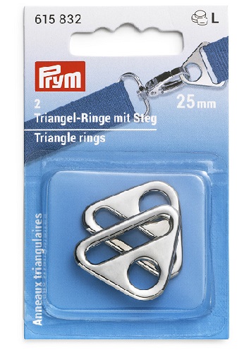 PRYM 615832 Треугольные кольца 25 мм, цвет серебристый (2 шт.)