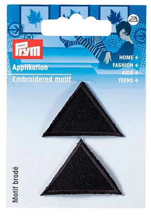 PRYM 925275 Аппликация Треугольник, черный, 2 шт.