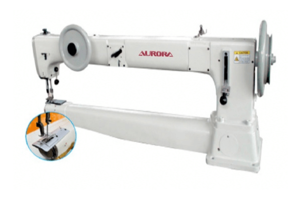 Рукавная швейная машина для сверхтяжелых материалов с двойным продвижением и подачей материала на рукав A-411 AURORA