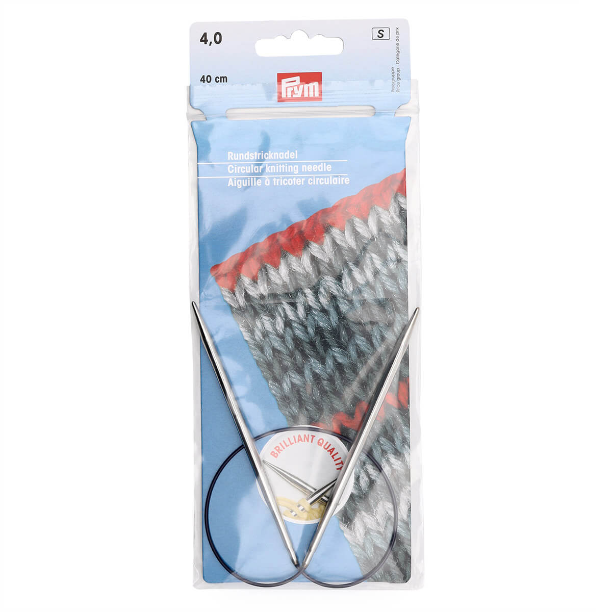 PRYM 212140 Cпицы круговые, латунь, серебристые, 40 см*4 мм
