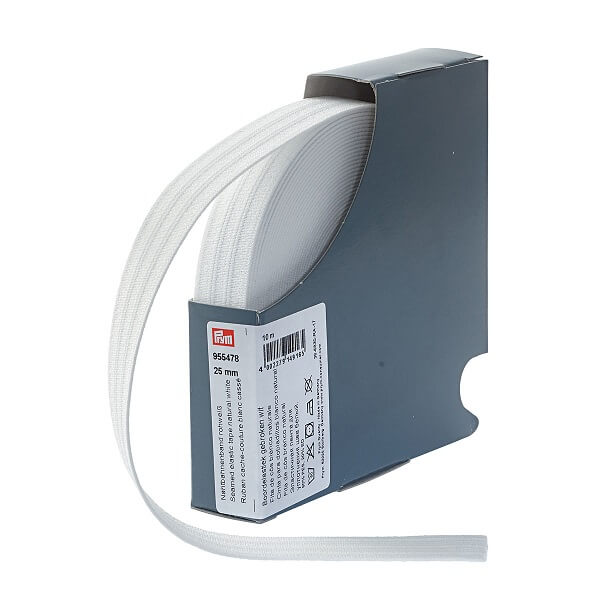 PRYM 955478 Эластичная лента для уплотнения шва, 25 мм х 10м, белый натуральный