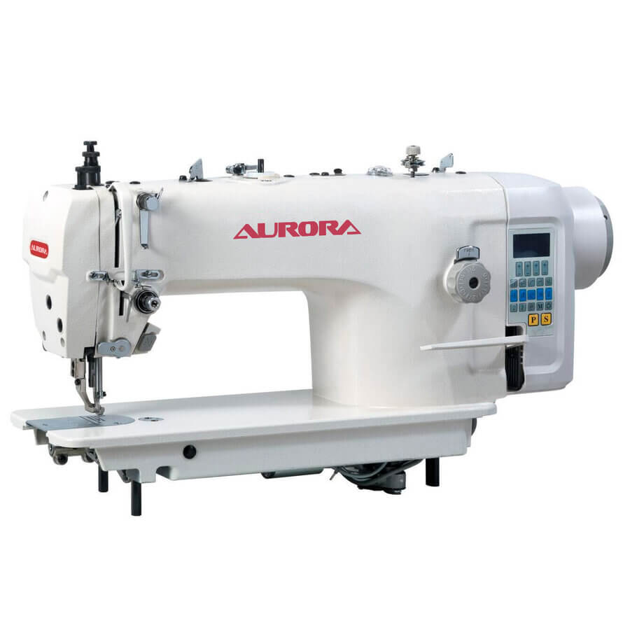 Прямострочная промышленная швейная машина с шагающей лапкой Aurora A-9312L с прямым приводом и автоматическими функциями