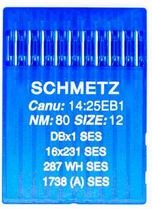 SCHMETZ Иглы промышленные DBx1 SES №80 10 шт.
