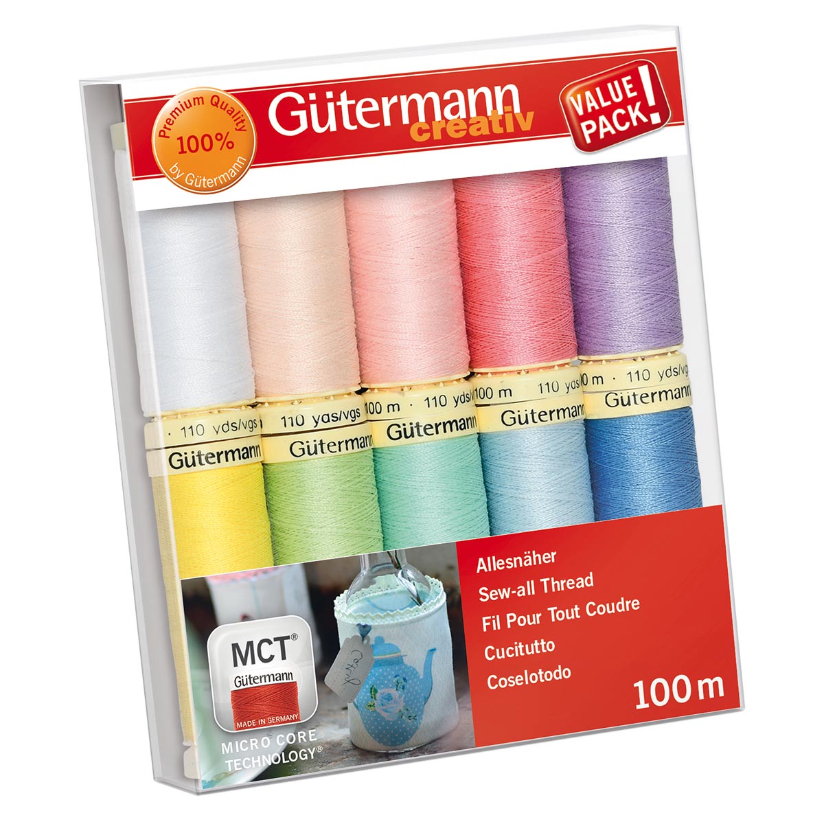 Gutermann 734006-2 Набор швейных нитей Sew-all, 10 кат.