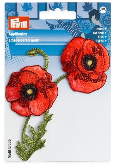 PRYM 926695 Термоаппликация Цветок мака, 1 шт.