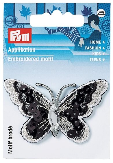 PRYM 926369 Термоаппликация Бабочка, черный/белый
