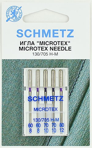 SCHMETZ Иглы №60-80 микротекс 130/705H-M, 5шт.
