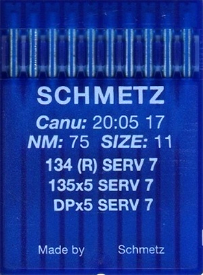 SCHMETZ Иглы промышленные DPx5 SERV7 №75 10 шт.
