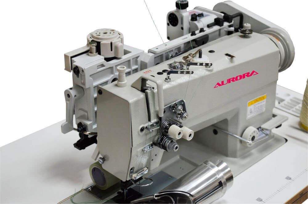 Двухигольная швейная машина с пуллером для пришивания пояса AURORA A-872-SFW