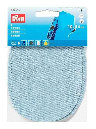 PRYM 929300 Заплатки термоклеевые джинсовые 10*14 см, голубой (2 шт,)