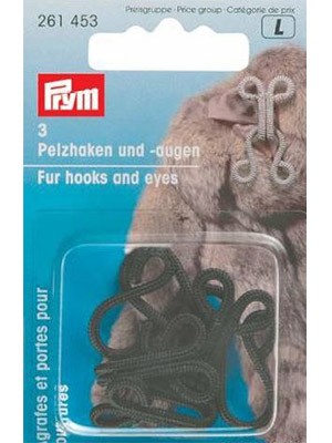 PRYM 261453 Крючки и петли для меховых изделий (сталь), черные