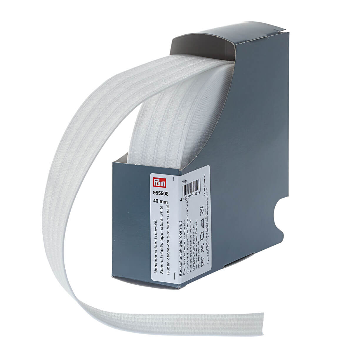 PRYM 955508 Эластичная лента для уплотнения шва, 40 мм х 10м, белый натуральный