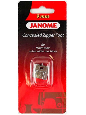 JANOME 202-144-009 Лапка для вшивания потайной молнии (для машин с зигзагом 9 мм)